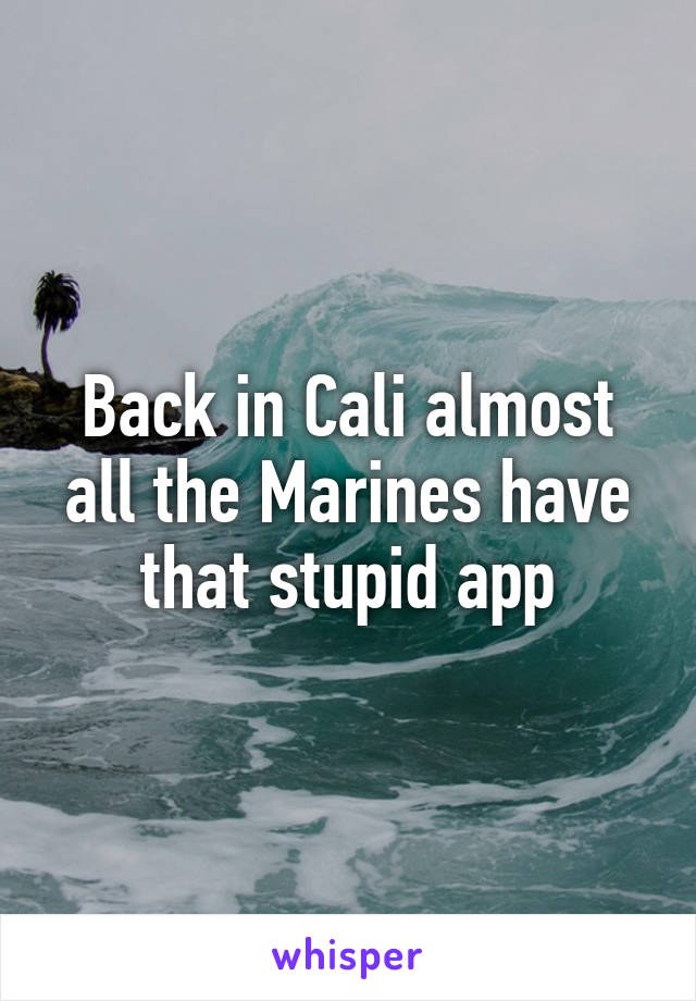 Back in Cali almost all the Marines have that stupid app