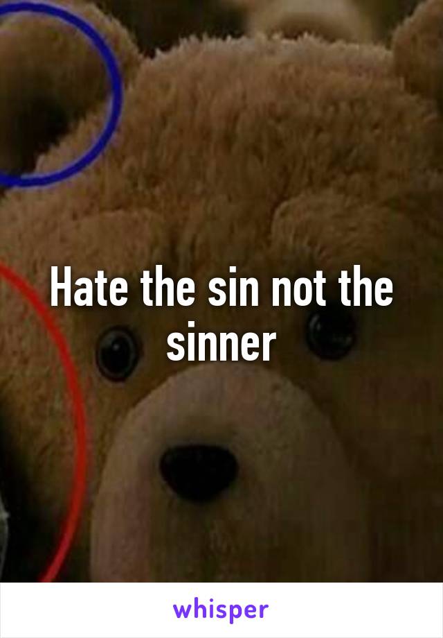 Hate the sin not the sinner