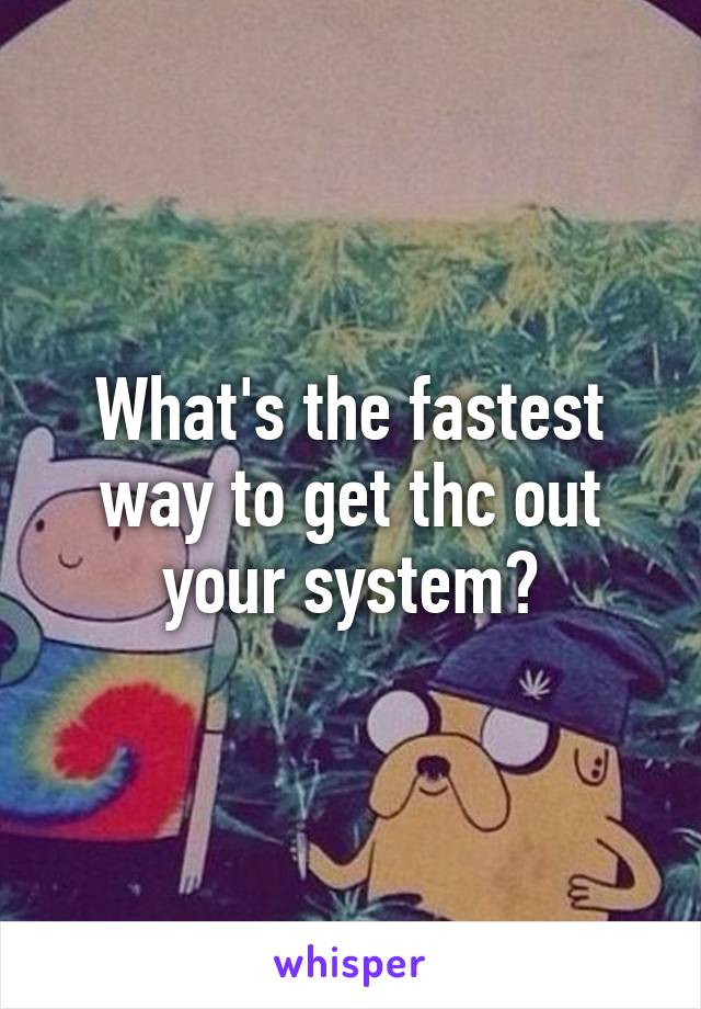 What's the fastest way to get thc out your system?
