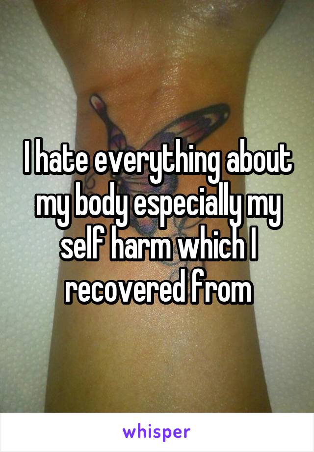 I hate everything about my body especially my self harm which I recovered from