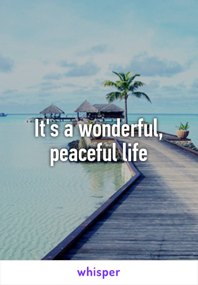 It's a wonderful, peaceful life