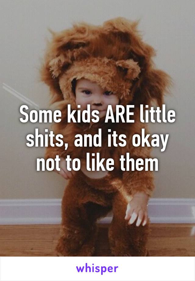 Some kids ARE little shits, and its okay not to like them