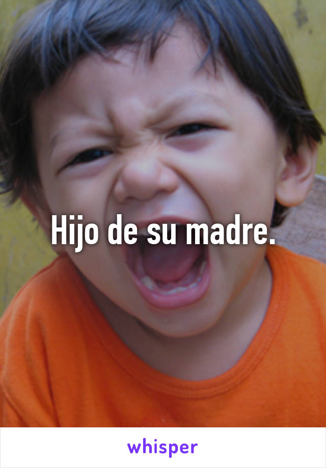 Hijo de su madre.