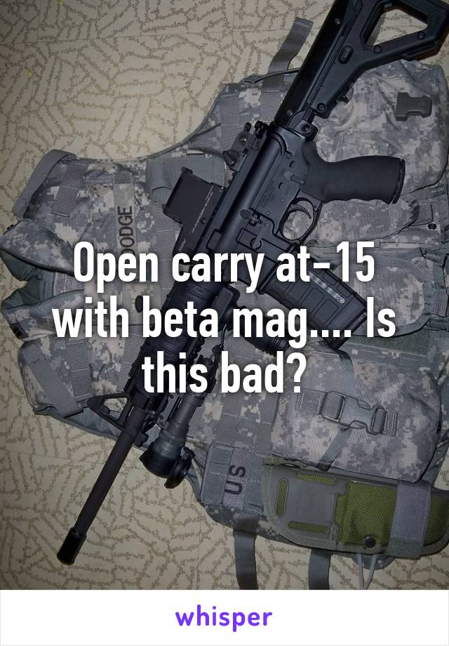 Open carry at-15 with beta mag.... Is this bad?