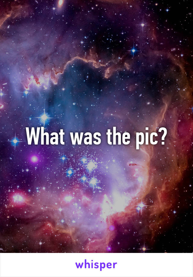 What was the pic?