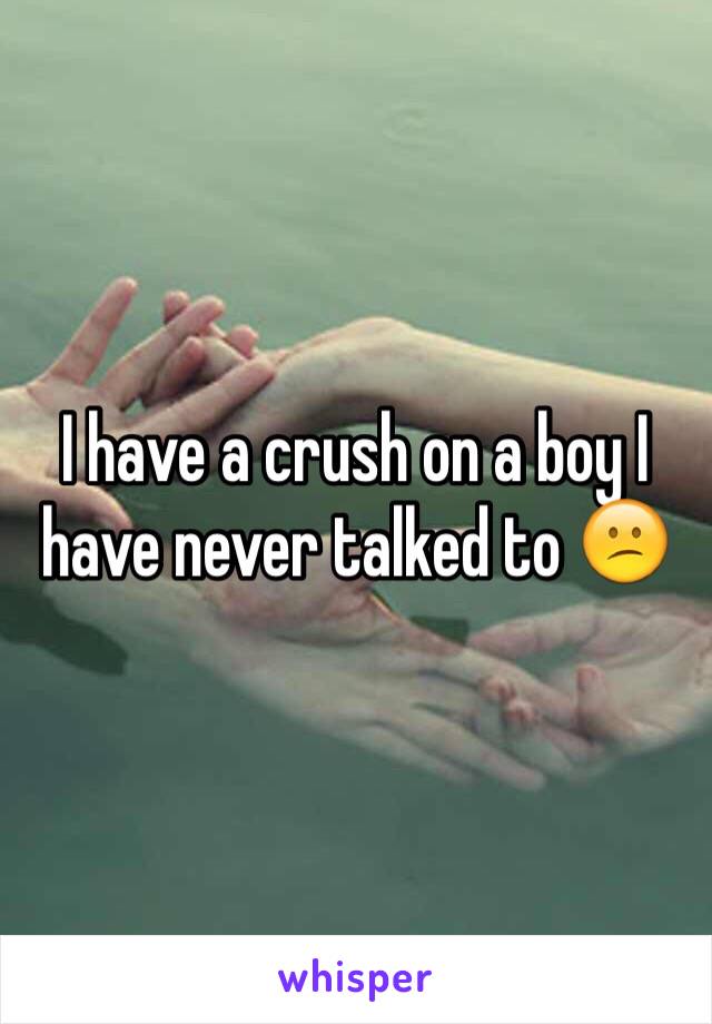I have a crush on a boy I have never talked to 😕 