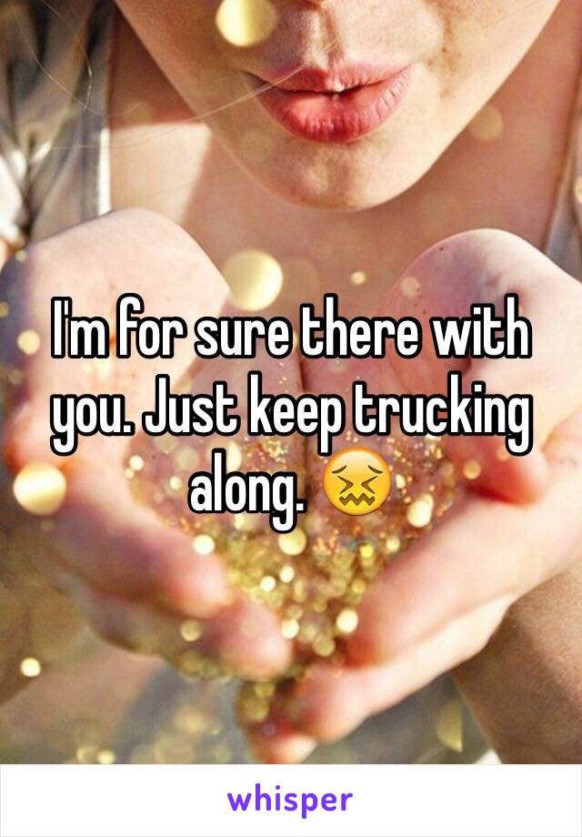 I'm for sure there with you. Just keep trucking along. 😖