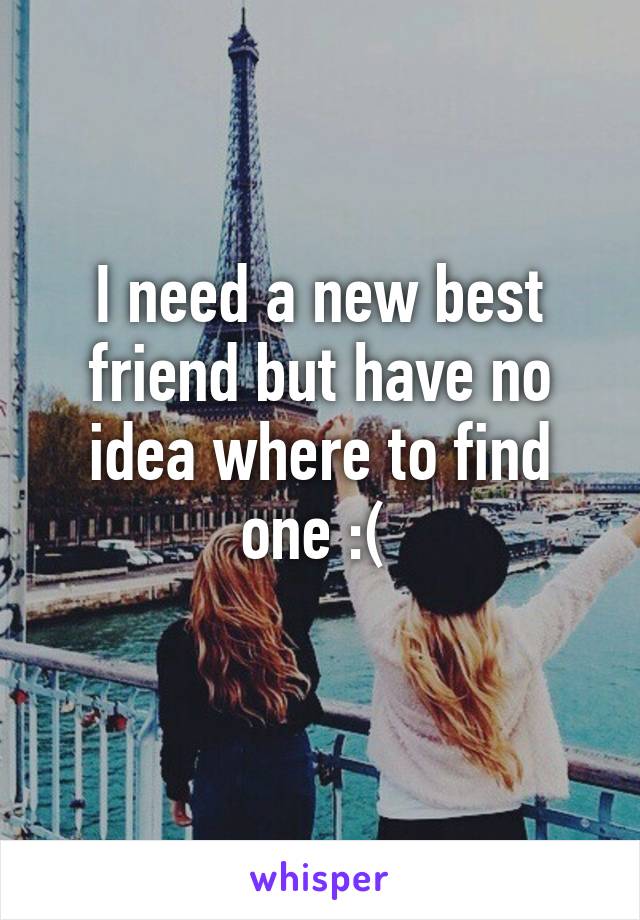 I need a new best friend but have no idea where to find one :( 
