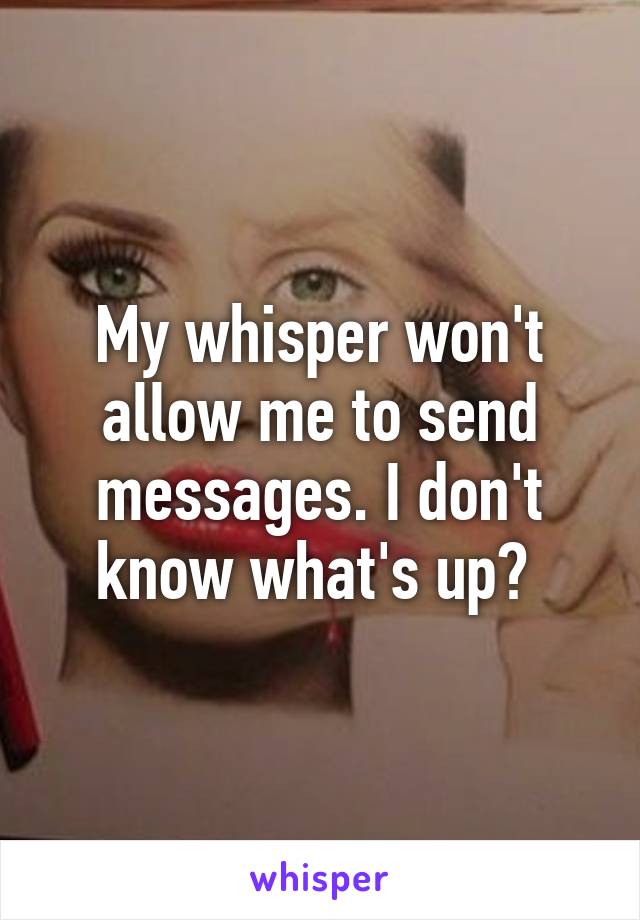 My whisper won't allow me to send messages. I don't know what's up? 