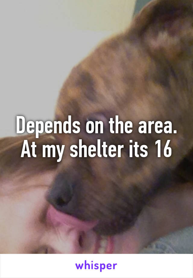 Depends on the area.
At my shelter its 16