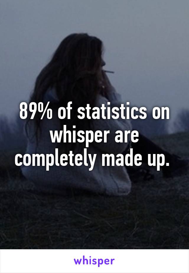 89% of statistics on whisper are completely made up. 