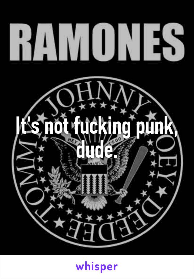 It's not fucking punk, dude.