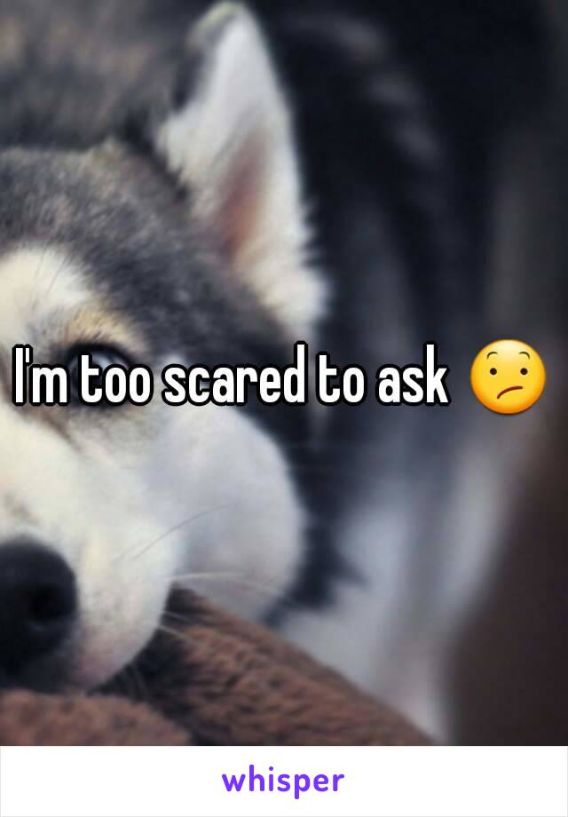 I'm too scared to ask 😕