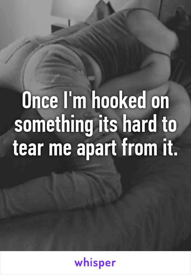 Once I'm hooked on something its hard to tear me apart from it. 