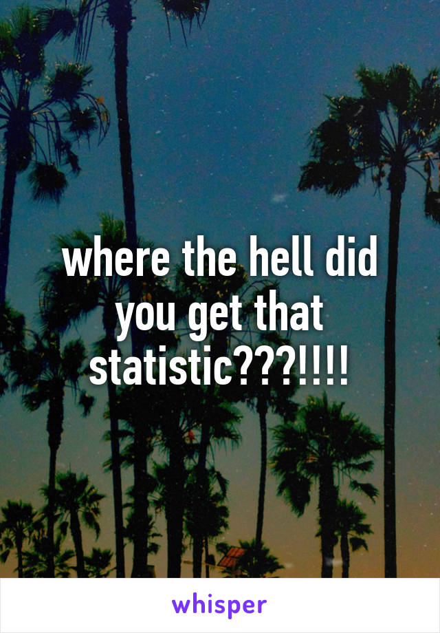 where the hell did you get that statistic???!!!!