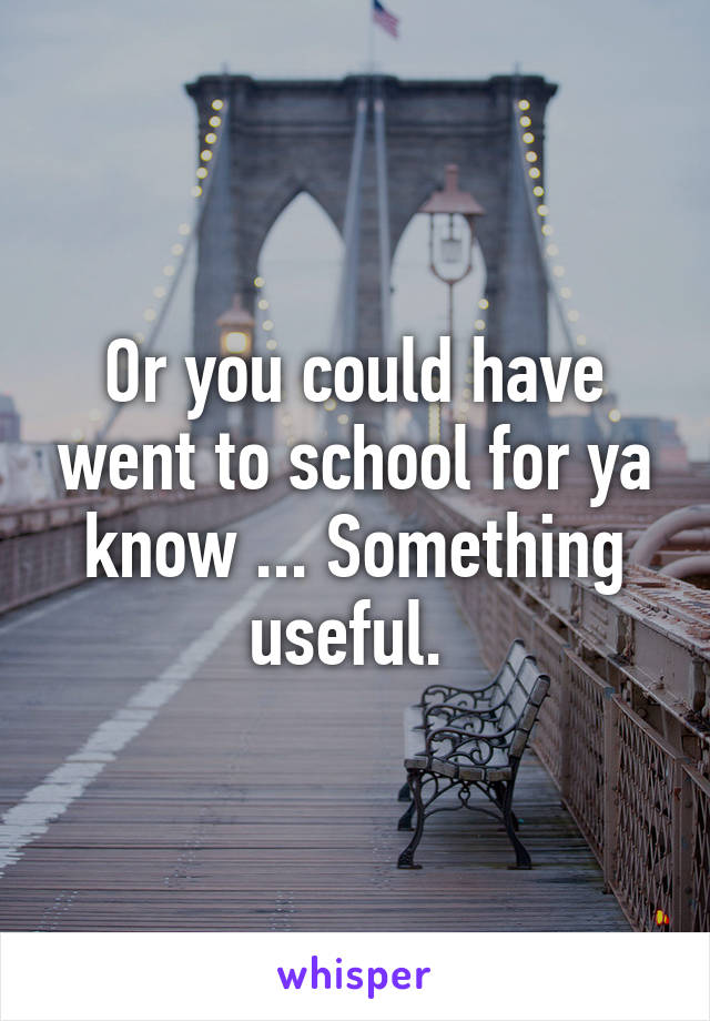 Or you could have went to school for ya know ... Something useful. 