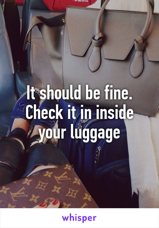 It should be fine. Check it in inside your luggage