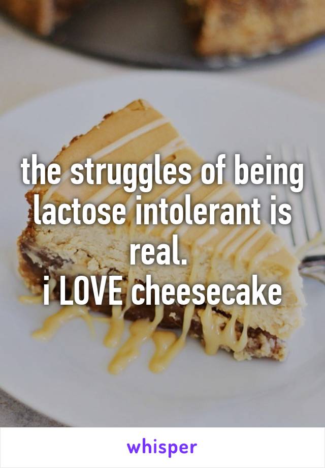 the struggles of being lactose intolerant is real. 
i LOVE cheesecake