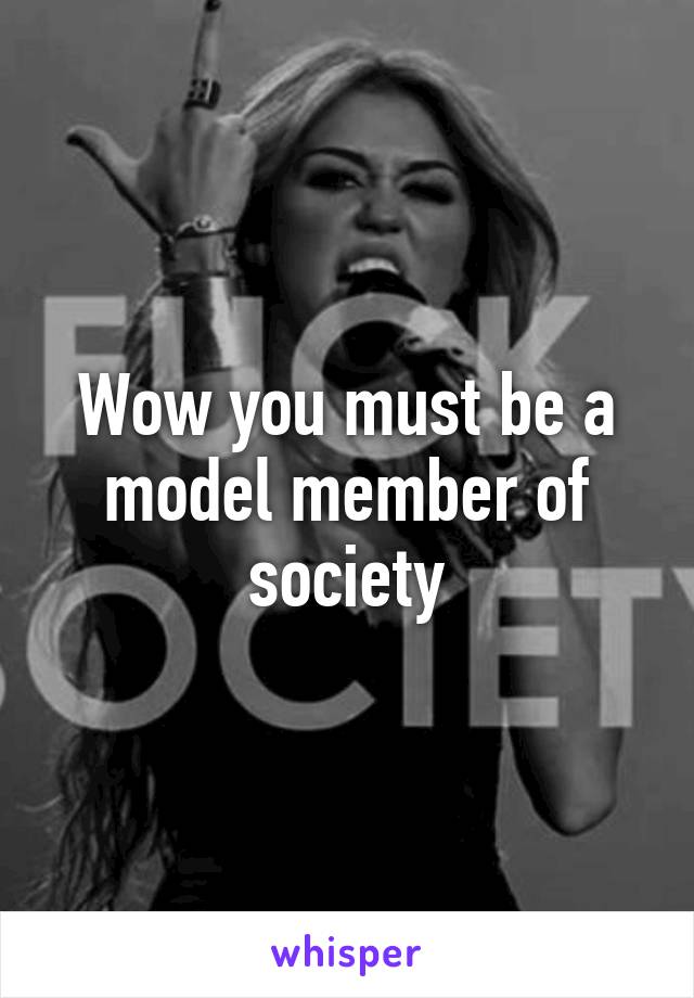 Wow you must be a model member of society