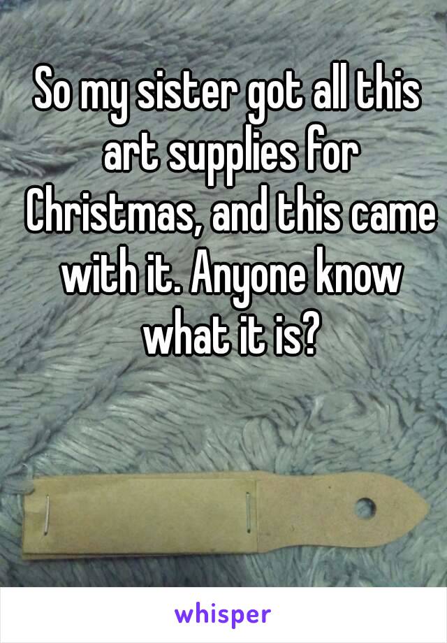 So my sister got all this art supplies for Christmas, and this came with it. Anyone know what it is?