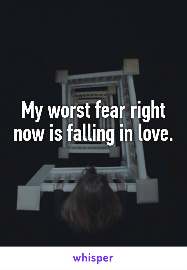 My worst fear right now is falling in love. 