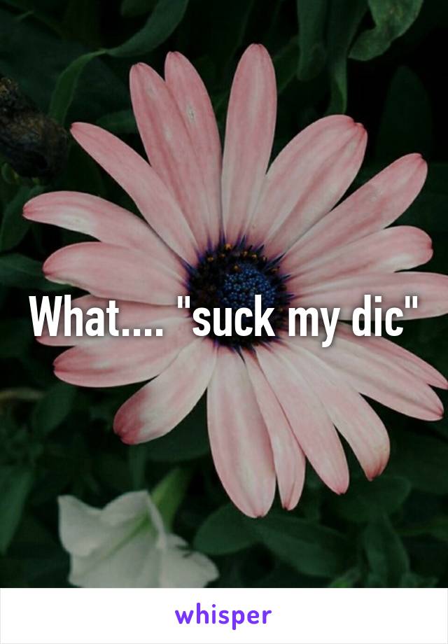 What.... "suck my dic"