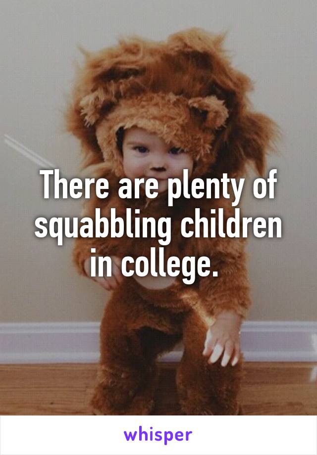 There are plenty of squabbling children in college. 