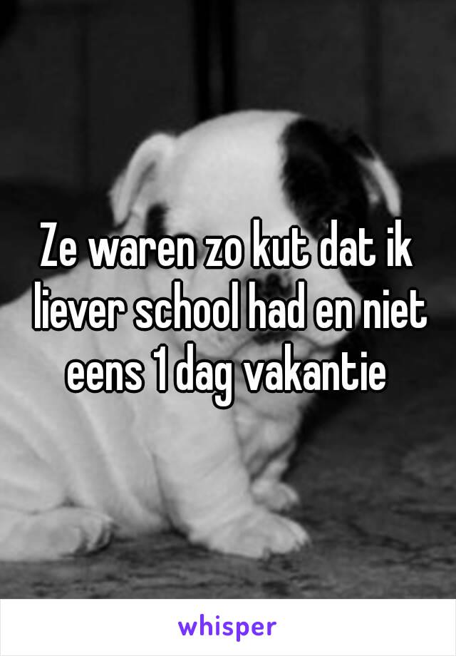 Ze waren zo kut dat ik liever school had en niet eens 1 dag vakantie 