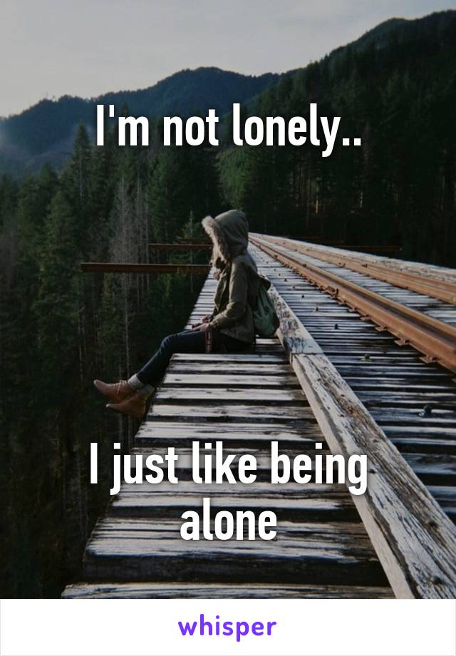 I'm not lonely..





I just like being alone