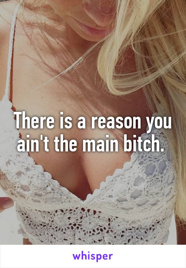 There is a reason you ain't the main bitch. 