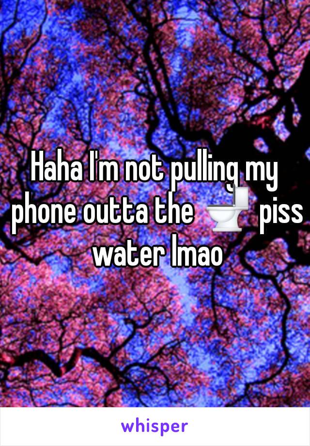 Haha I'm not pulling my phone outta the 🚽 piss water lmao