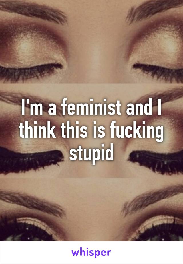 I'm a feminist and I think this is fucking stupid