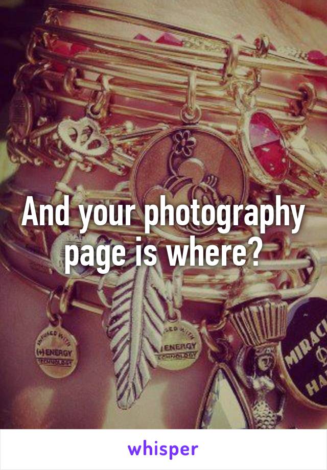 And your photography page is where?