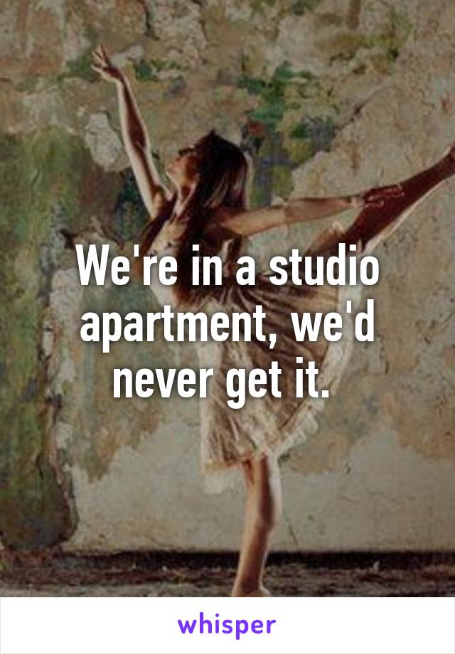 We're in a studio apartment, we'd never get it. 