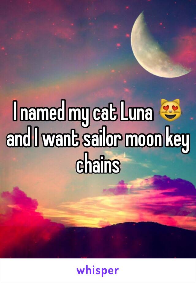 I named my cat Luna 😻 and I want sailor moon key chains 