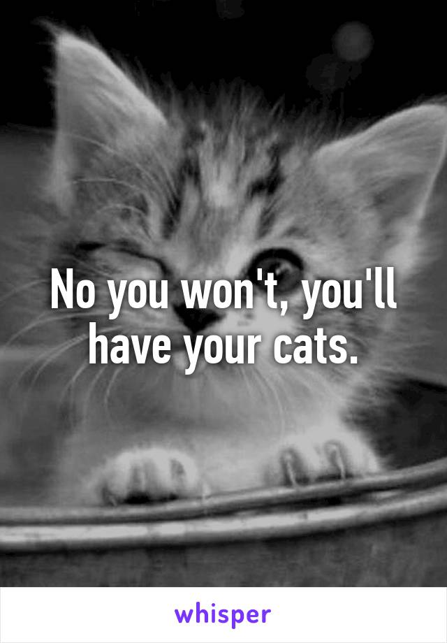 No you won't, you'll have your cats.