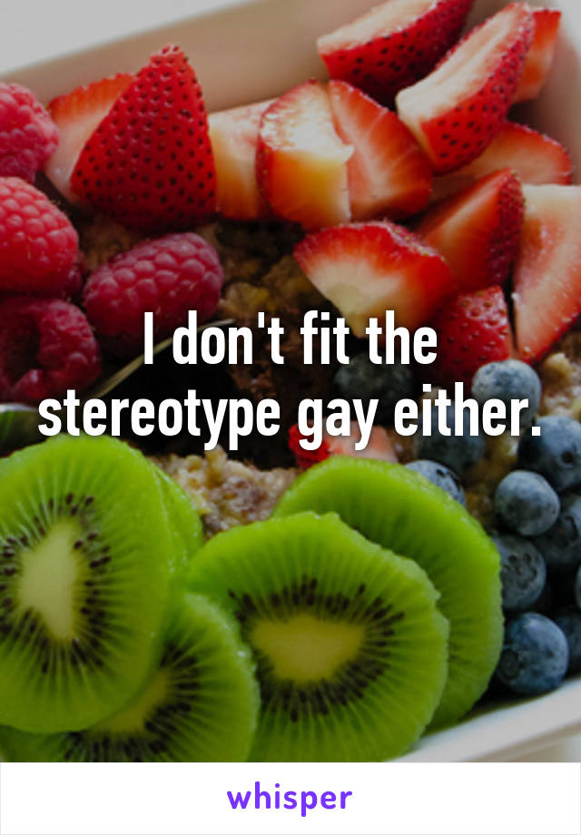 I don't fit the stereotype gay either. 