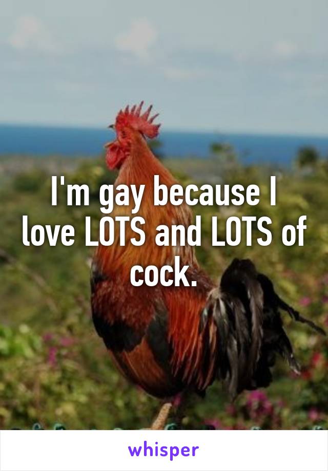 I'm gay because I love LOTS and LOTS of cock.