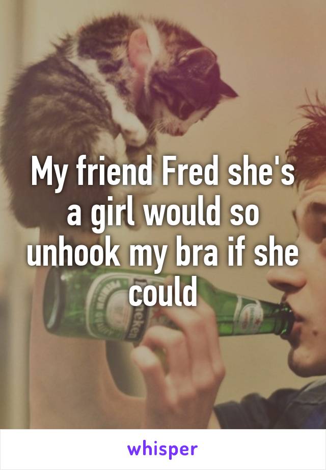 My friend Fred she's a girl would so unhook my bra if she could