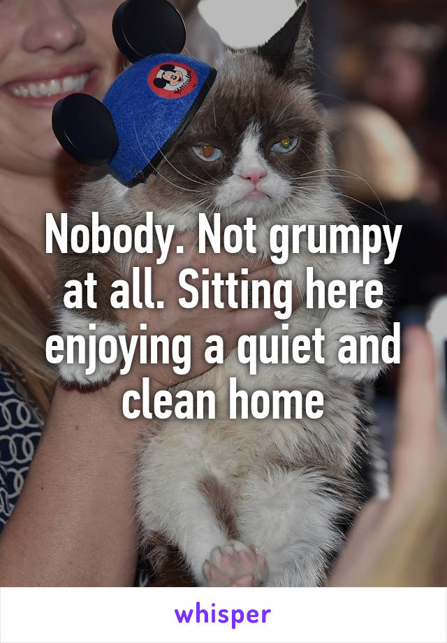 Nobody. Not grumpy at all. Sitting here enjoying a quiet and clean home