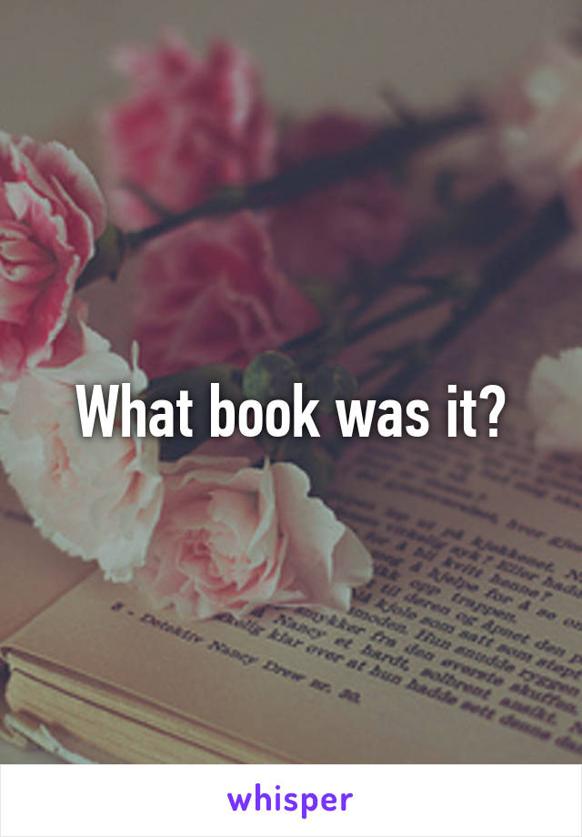 What book was it?