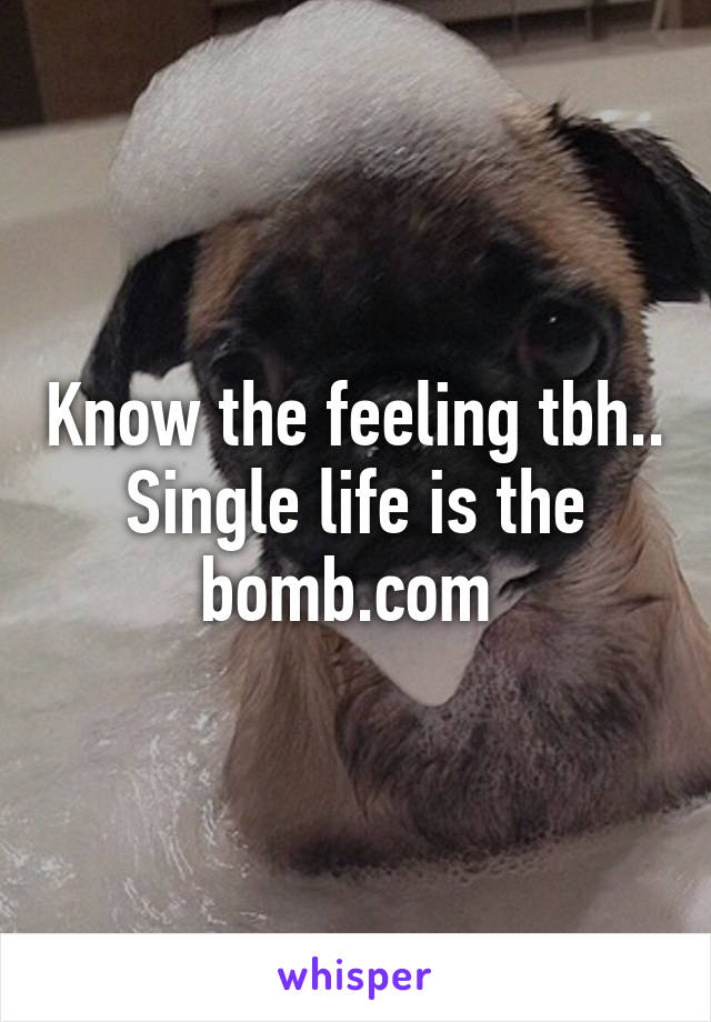 Know the feeling tbh..
Single life is the bomb.com 