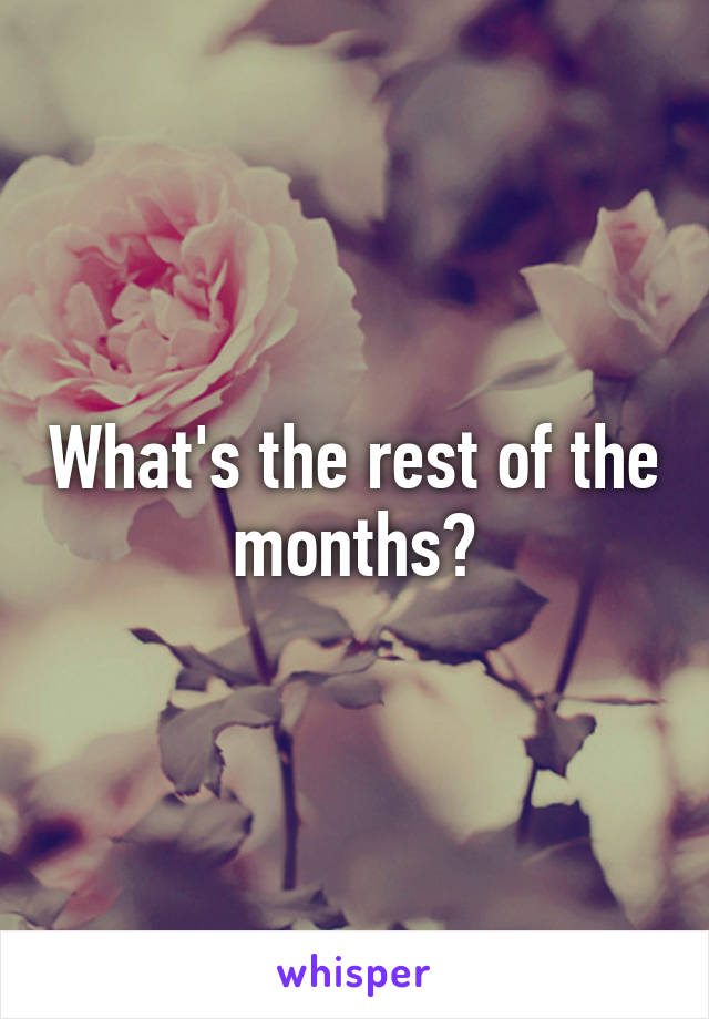 What's the rest of the months?