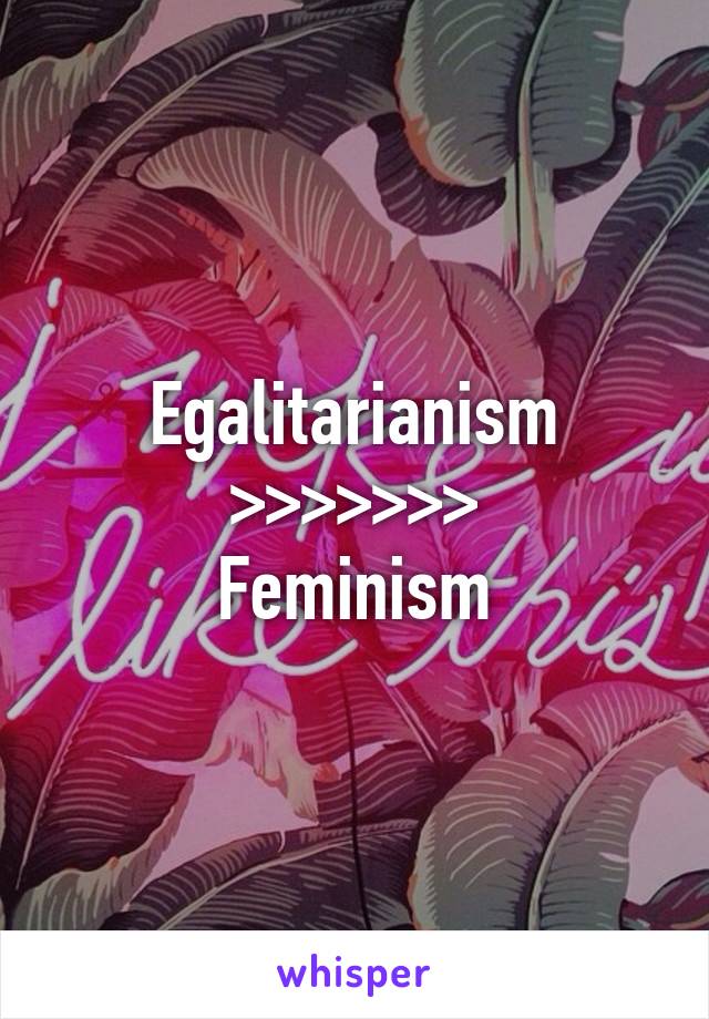 Egalitarianism
>>>>>>>
Feminism