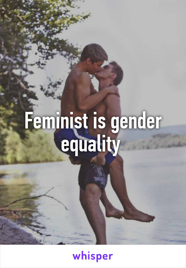 Feminist is gender equality 