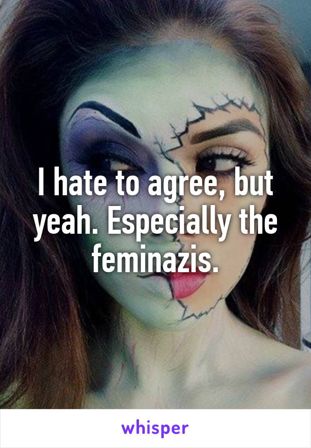 I hate to agree, but yeah. Especially the feminazis.