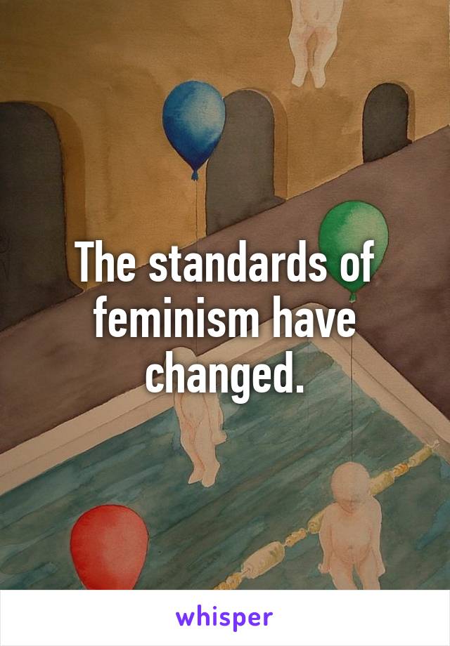 The standards of feminism have changed.