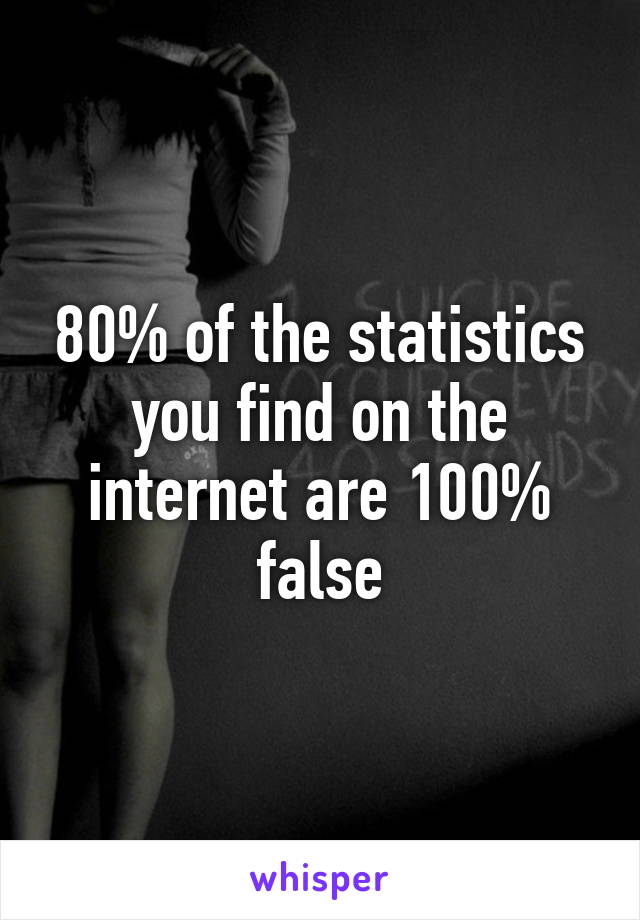 80% of the statistics you find on the internet are 100% false