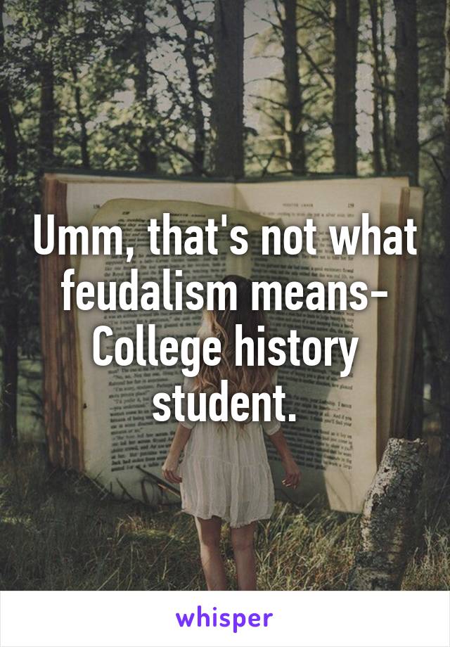 Umm, that's not what feudalism means-
College history student.