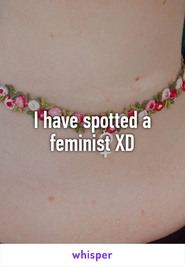 I have spotted a feminist XD